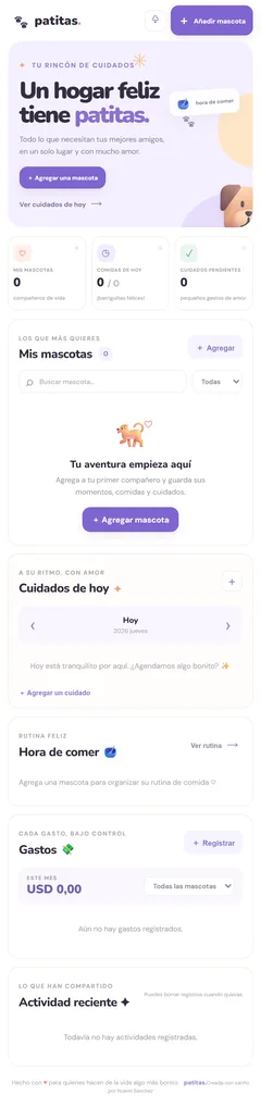 Patitas, app para cuidar mascotas creada por Nohemí